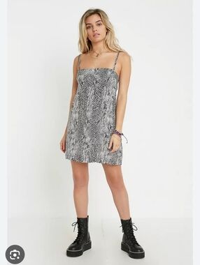 Free People Wild Child Printed Mini Dress - Black & White